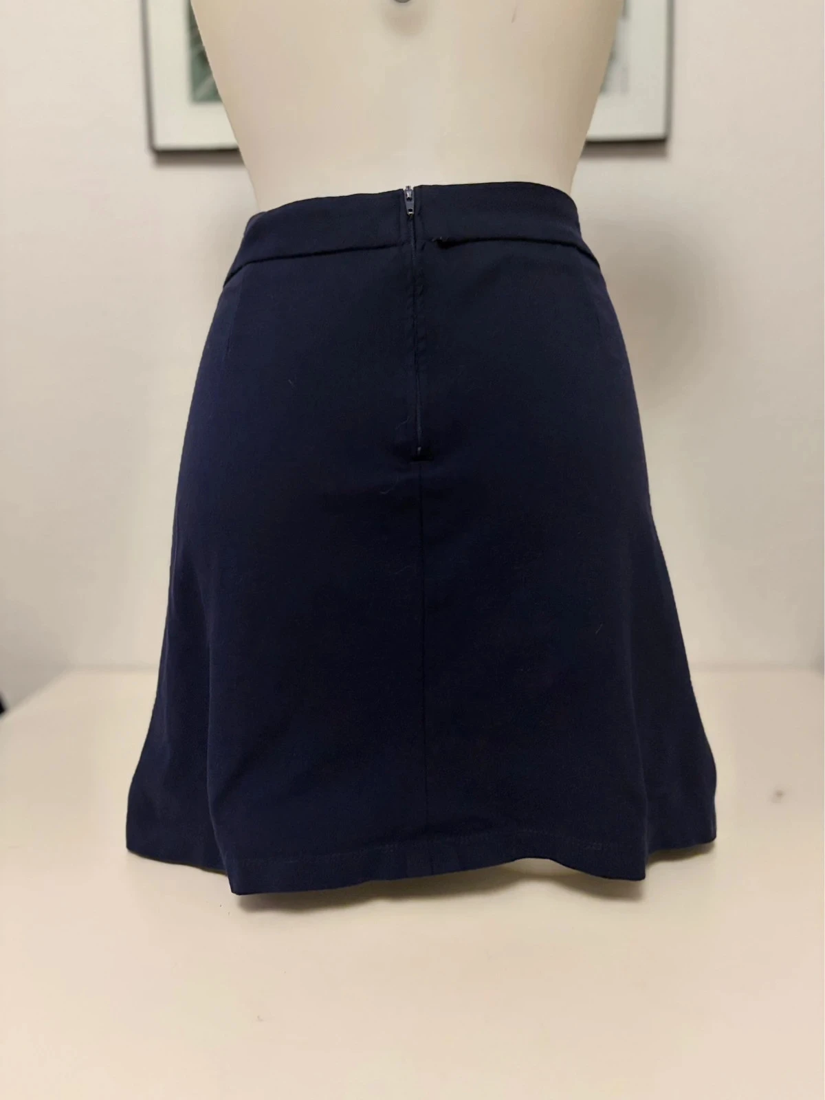 🌸 Navy blue trapeze skirt by Camaïeu – Size 36 – photo 4